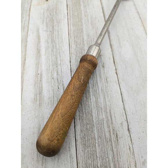 Vintage A&J Solid Meat Utility Fork #1 Wood Handle 12 3/4" - Picture 3 of 8